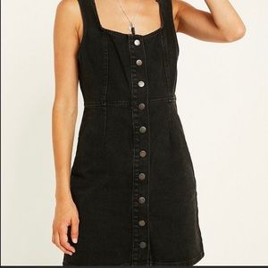 {NWT} Black button down denim dress